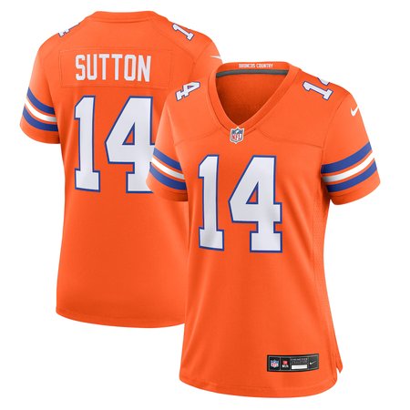 Women's Denver Broncos Courtland Sutton Orange Mile High Collection 1977 Throwback Player Game Jersey